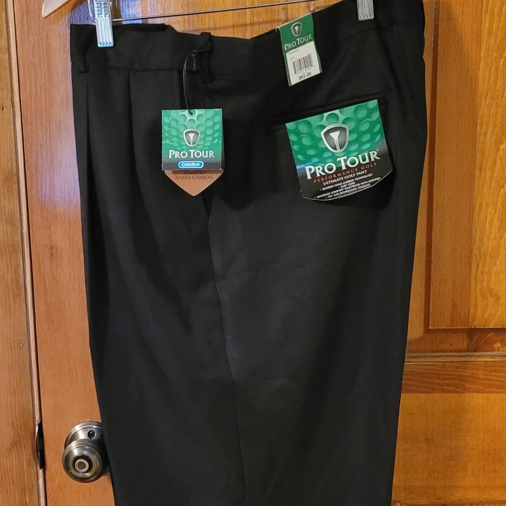 NWT Pro Tour Men's Performance Golf Pants Skacks 42x30 Black